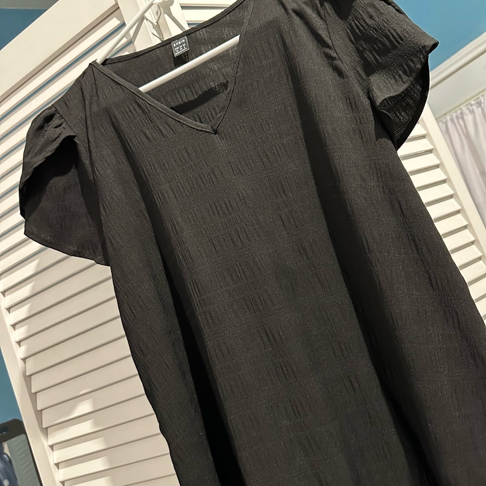 Black Ruffle Hem Dress